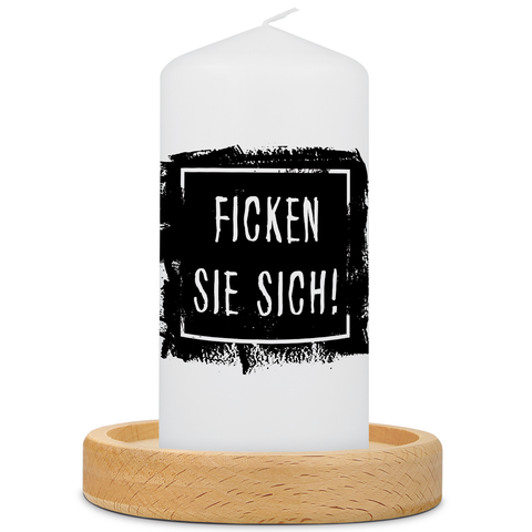 Kleine Kerze mit Spruch "Ficken Sie sich"