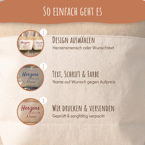 So bestellst Du die Tasche mit Namen
