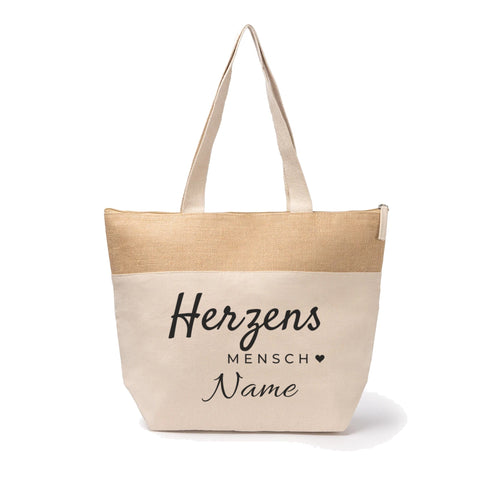 Kühltasche Herzensmensch mit Namen freigestellt