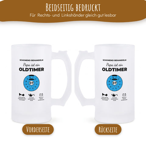 Beidseitig bedruckt Bierkrug Oldtimer