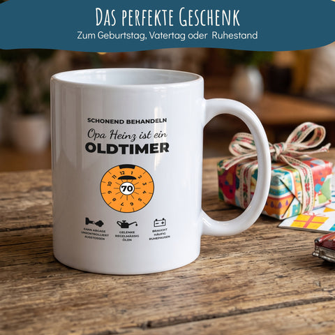 Tasse Oldtimer als Geburtstagsgeschenk