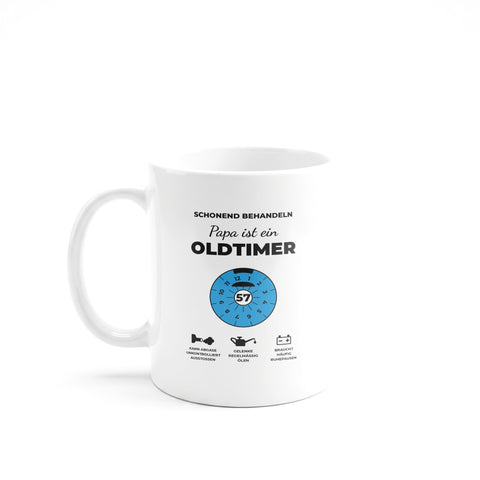 Tasse Oldtimer freigestellt Rückseite