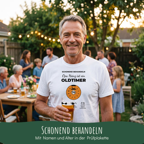 T-Shirt Oldtimer beim Gartenfest