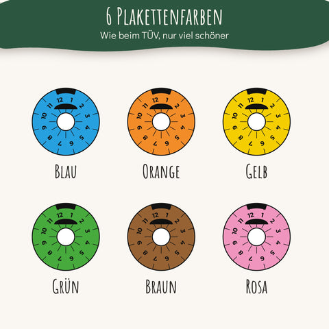 6 Farben der Prüfplakette T-Shirt Oldtimer