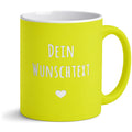 Personalisierte Tasse mit Wunschtext und Lasergravur – Gelb