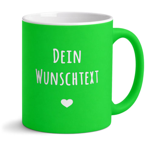 Personalisierte Tasse mit Wunschtext und Lasergravur – Grün
