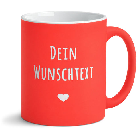 Personalisierte Tasse mit Wunschtext und Lasergravur – Rot