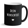 Personalisierte Tasse mit Wunschtext und Lasergravur – Schwarz / Weiß