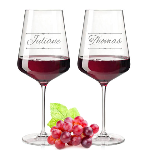 Leonardo Puccini Weingläser 750 ml im Elegante Verzierung Design mit Namen
