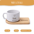 Maße der Tasse mit Bambus-Untersetzer