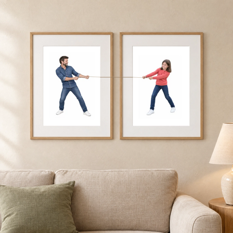 Tauziehen-Fadenbild – Eiche Set