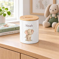 Spardose mit Namen und Elefant