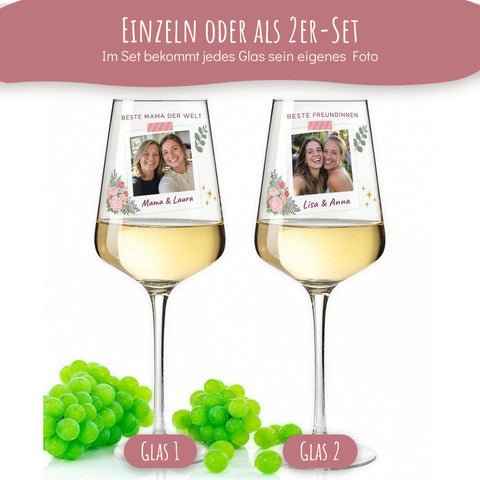 Weinglas mit Foto einzeln oder als 2er-Set, jedes Glas mit eigenem Foto