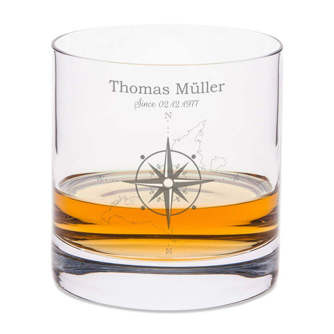 Leonardo Whiskyglas mit Gravur "Kompass"